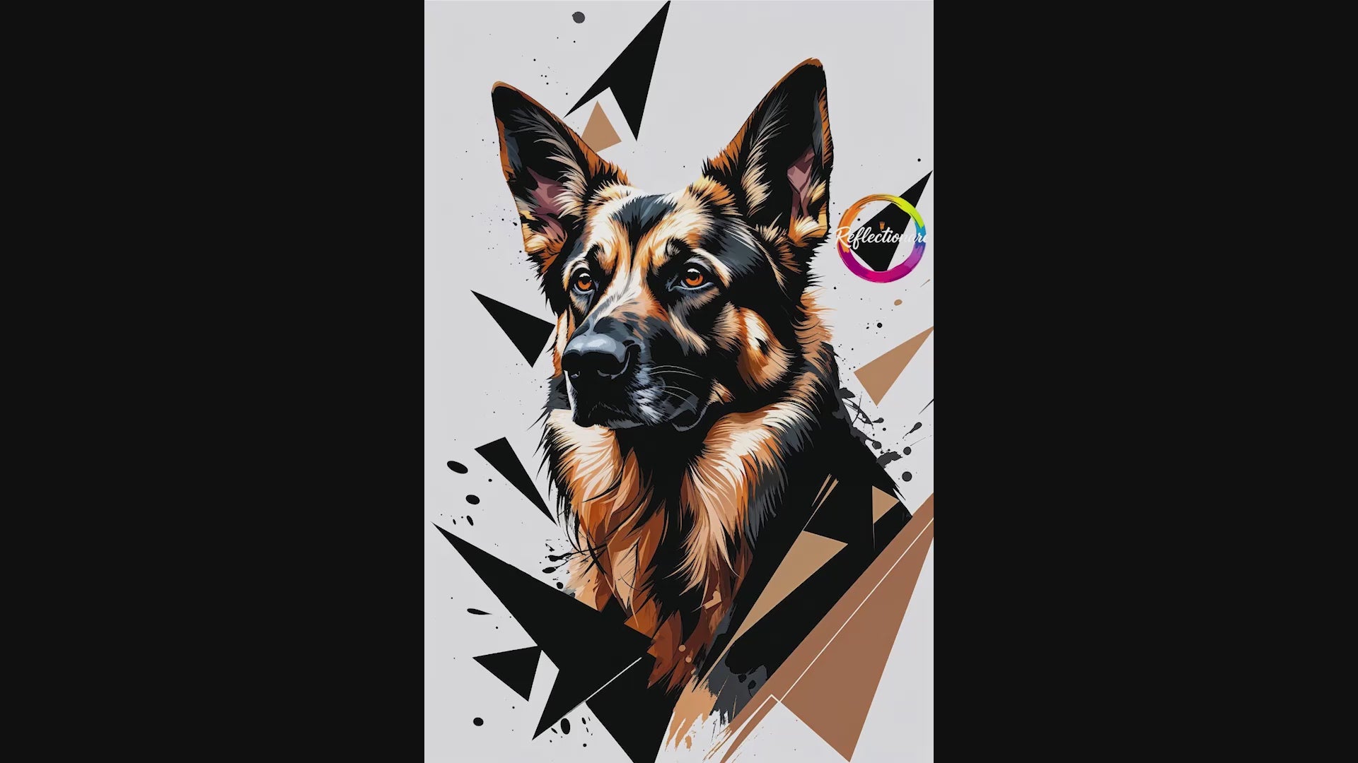 Geometric German Shepherd Art Print - Digital Download