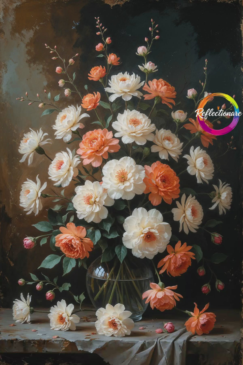 Vintage Peach Blossom Wall Art Print | Impressionist Floral Decor