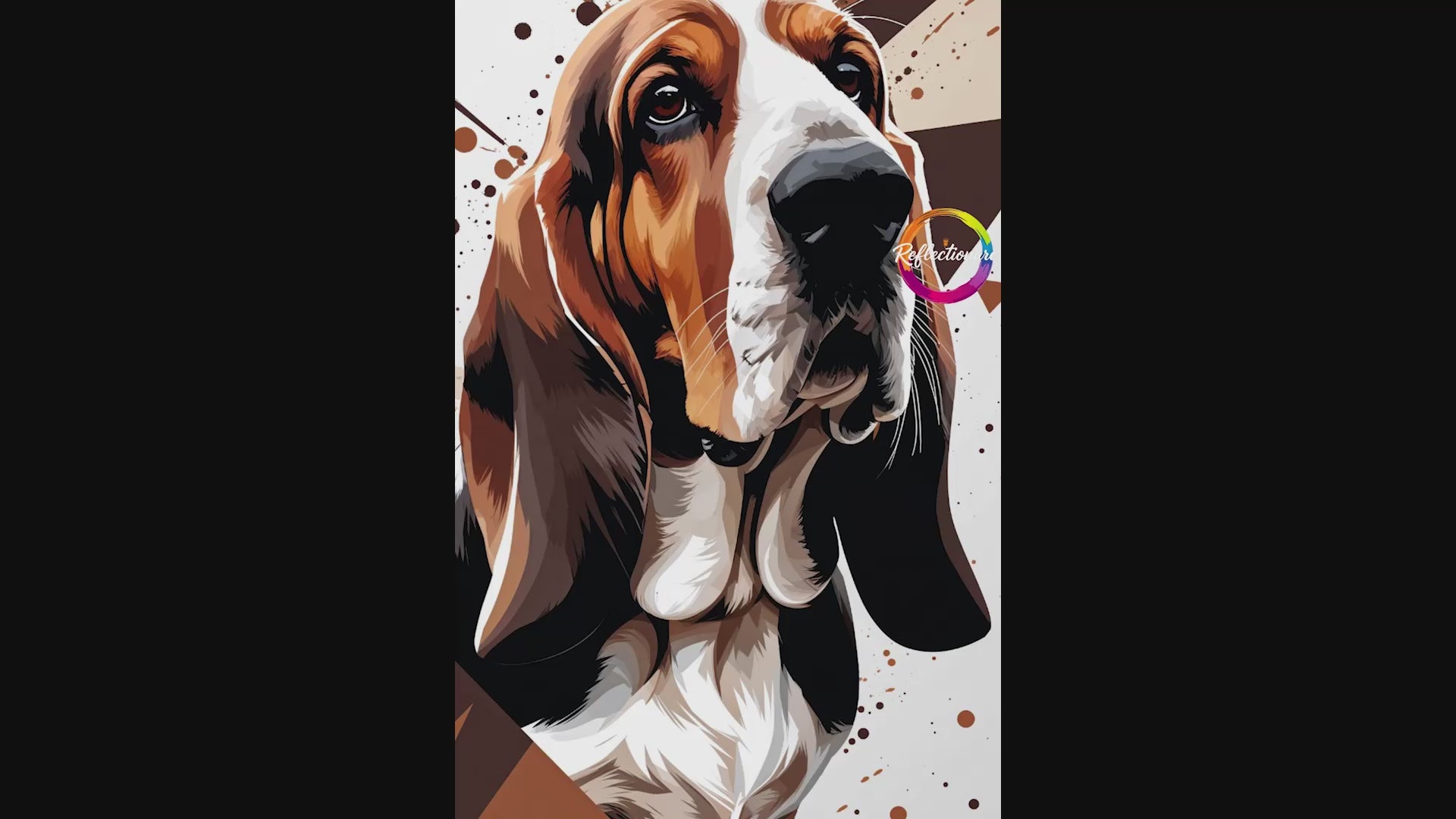 Geometric Basset Hound Art Print - Digital Download