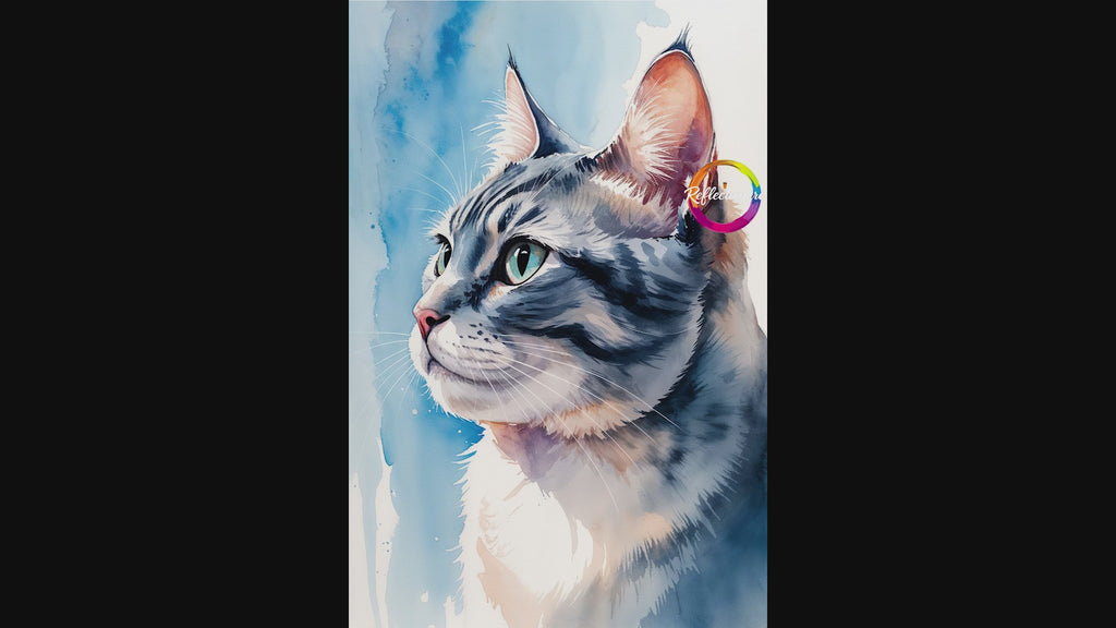 Watercolor American Shorthair Cat Art Print | Digital Download