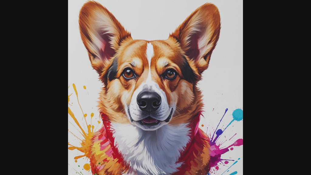 Colorful Corgi Abstract Art Poster