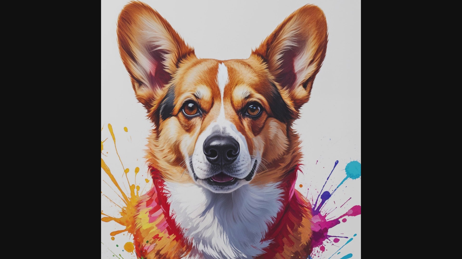 Colorful Corgi Abstract Art Poster