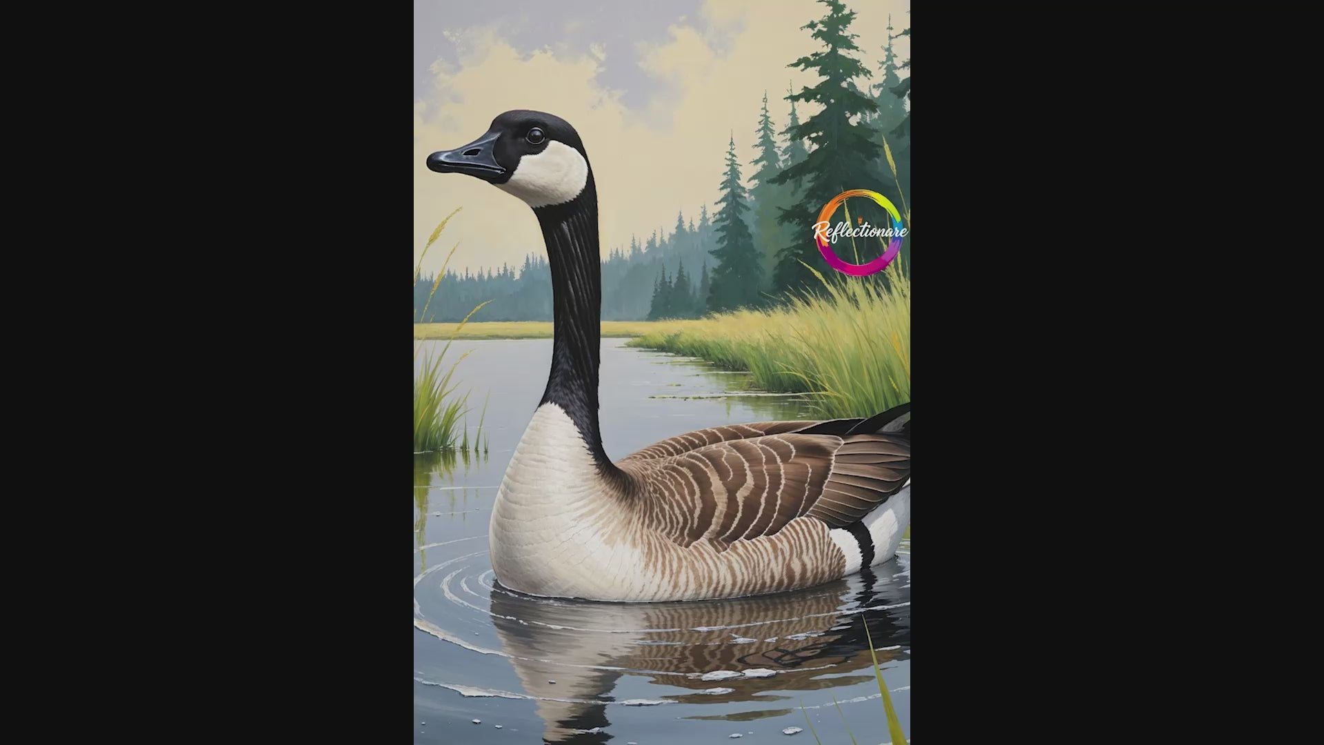 Vintage Canada Goose Art Print | Retro Nature Wall Decor
