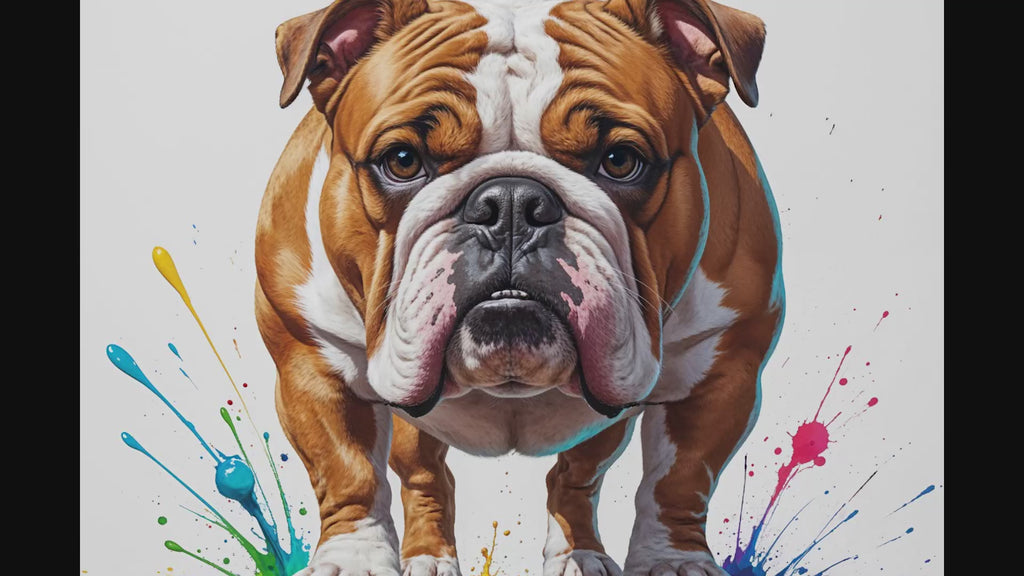 Colorful English Bulldog Abstract Art Poster