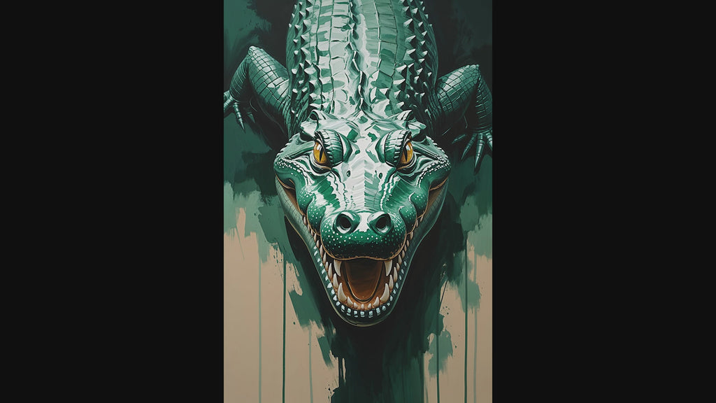 Abstract Alligator Digital Art Print | Modern Reptile Wall Decor