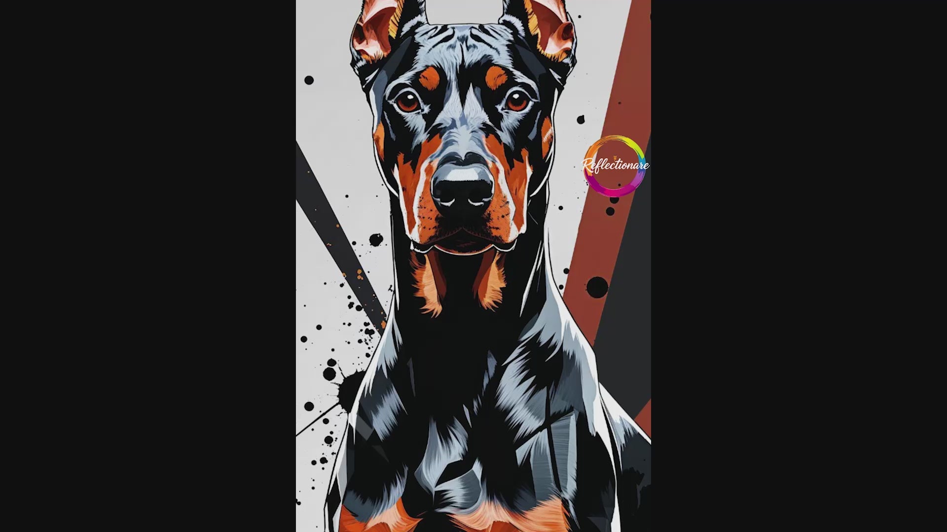 Geometric Doberman Art Print - Digital Download