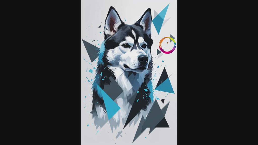 Geometric Husky Art Print - Digital Download