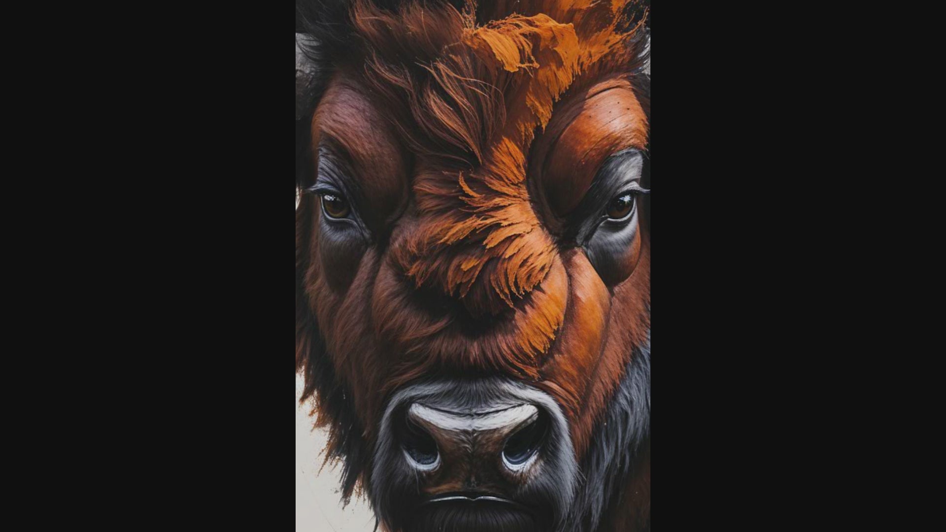 Abstract Buffalo Digital Art Print | Modern Wildlife Wall Decor