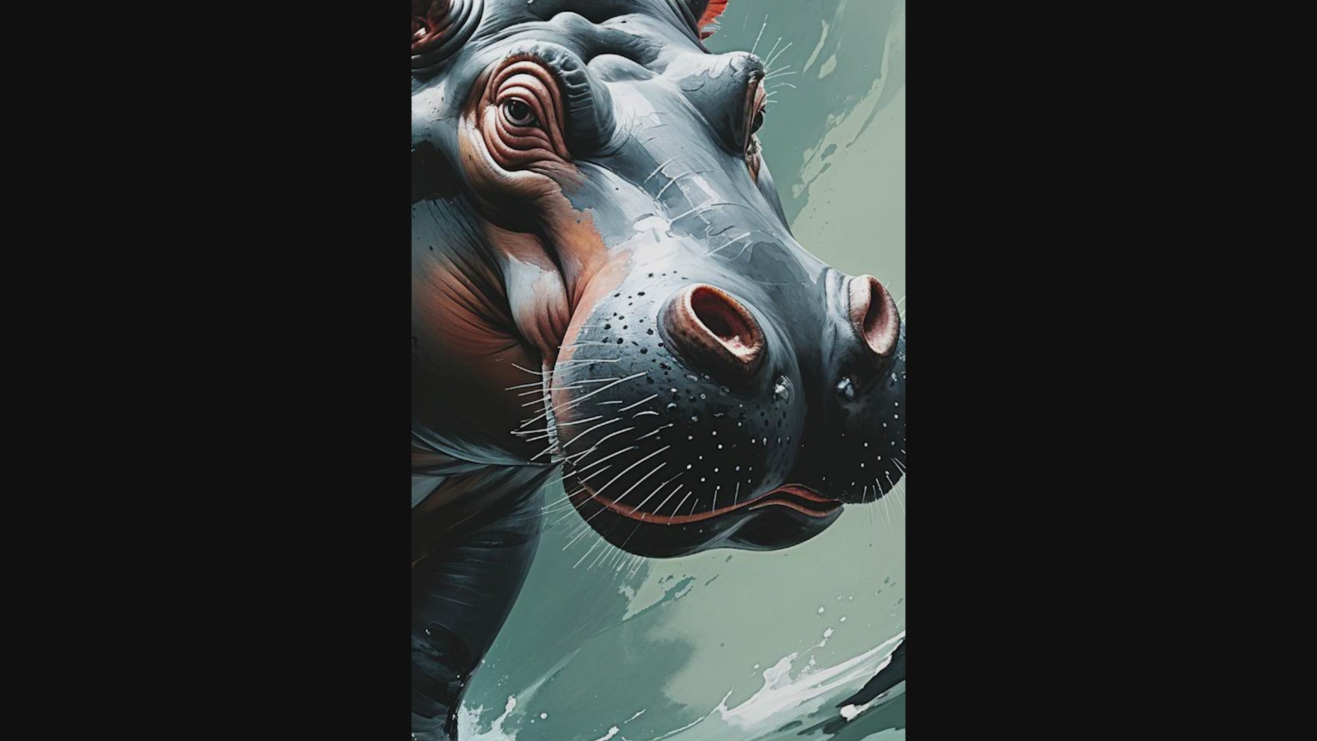 Abstract Hippopotamus II Art Print | Digital Download