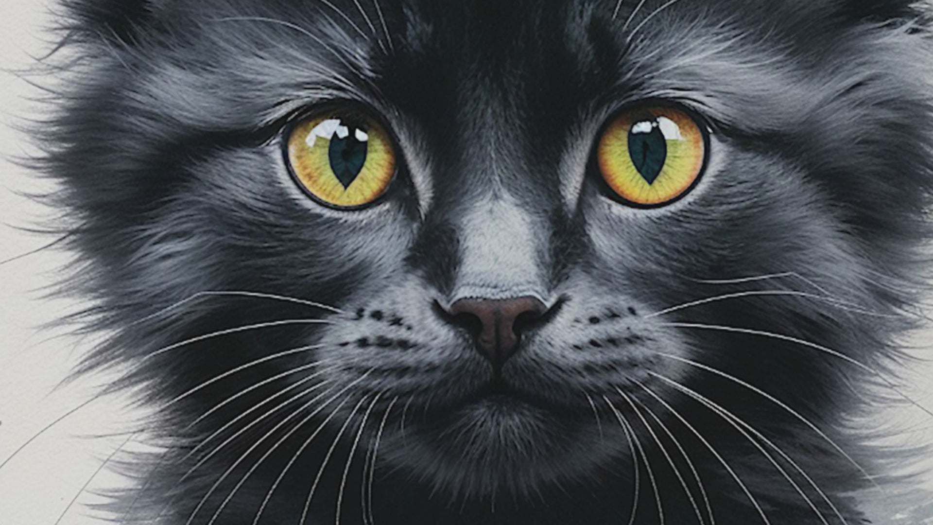 Black Kitty Abstract Art Poster