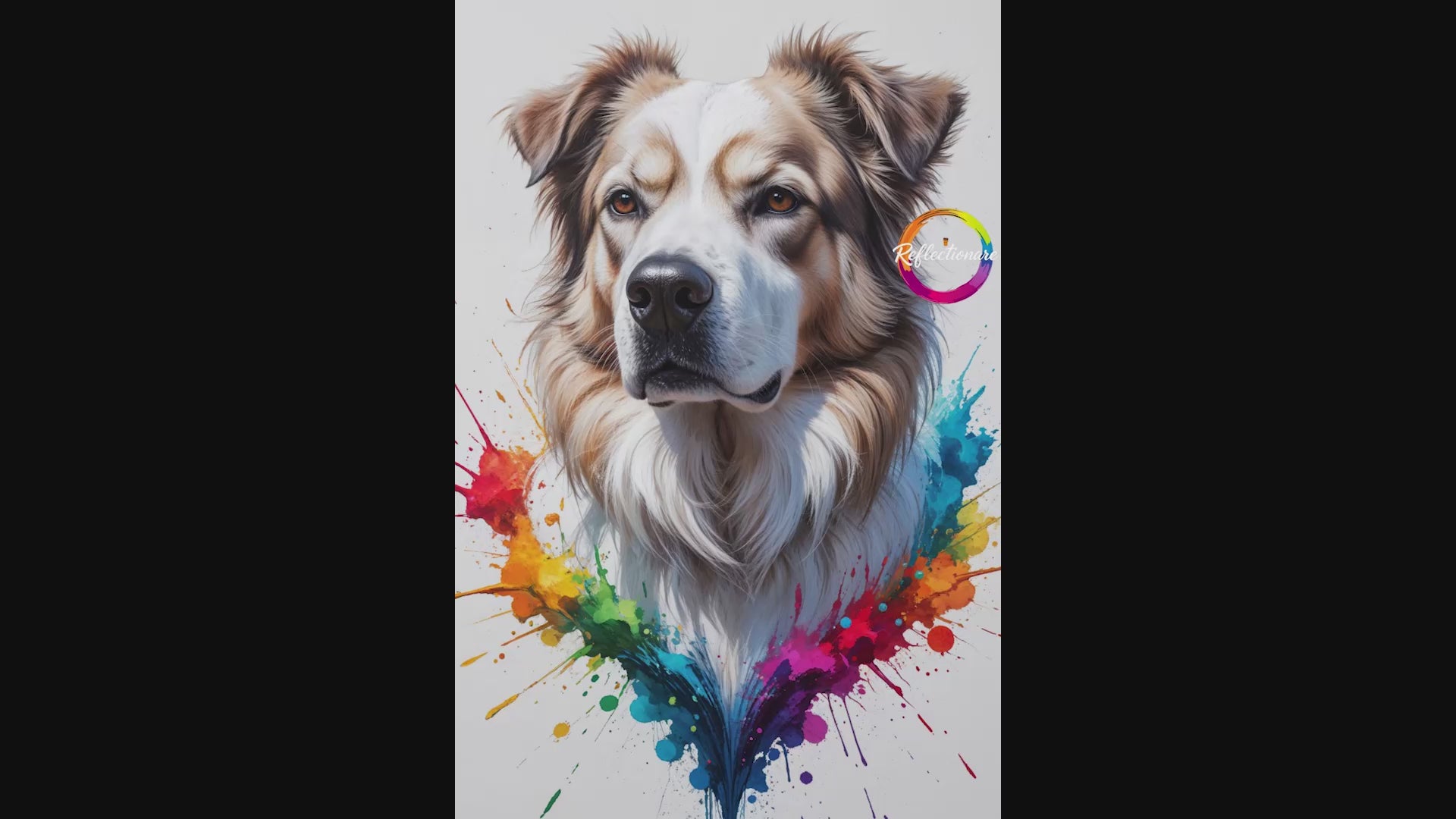 Colorful Australian Shepherd Abstract Art Poster