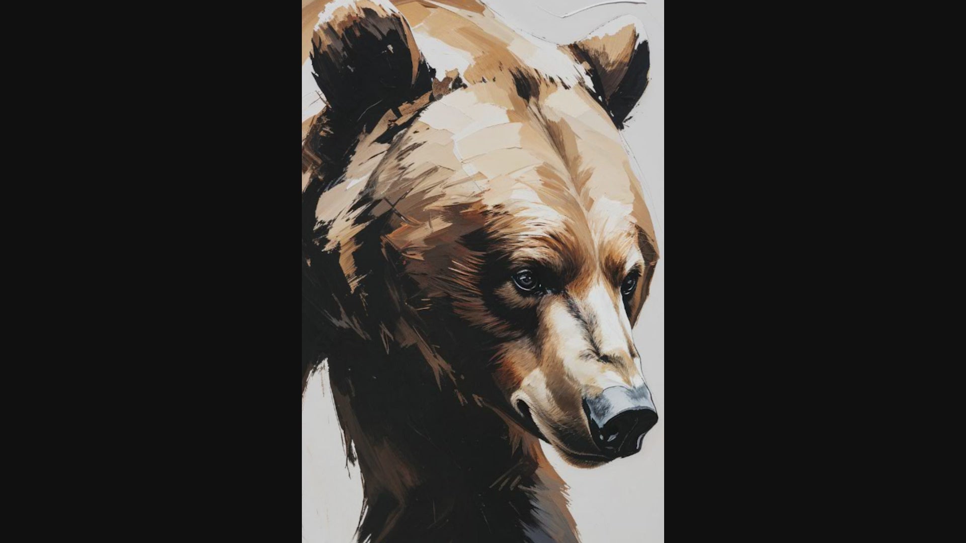 Abstract Bear Digital Art Print | Modern Wildlife Wall Decor