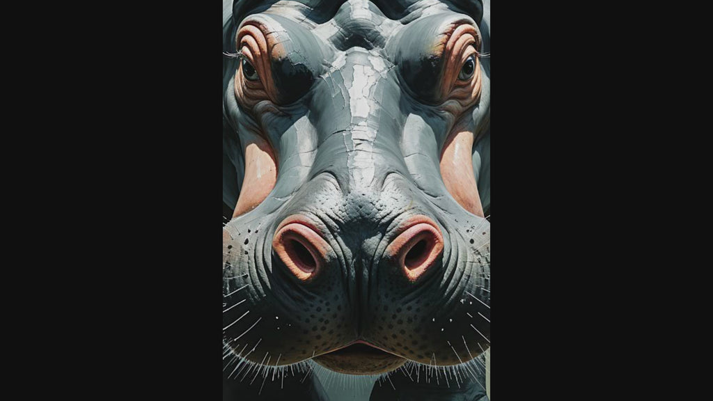 Abstract Hippopotamus Art Print | Digital Download