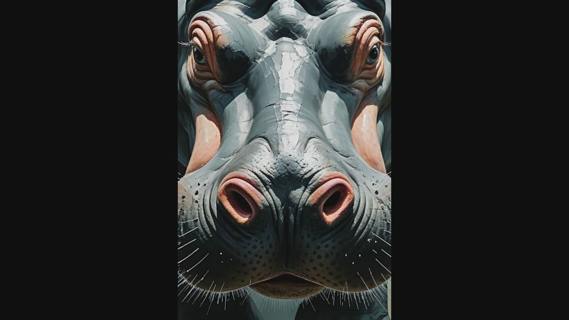 Abstract Hippopotamus Art Print | Digital Download